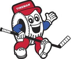 Tireman, the Belle Tire Hockey Mascot. 